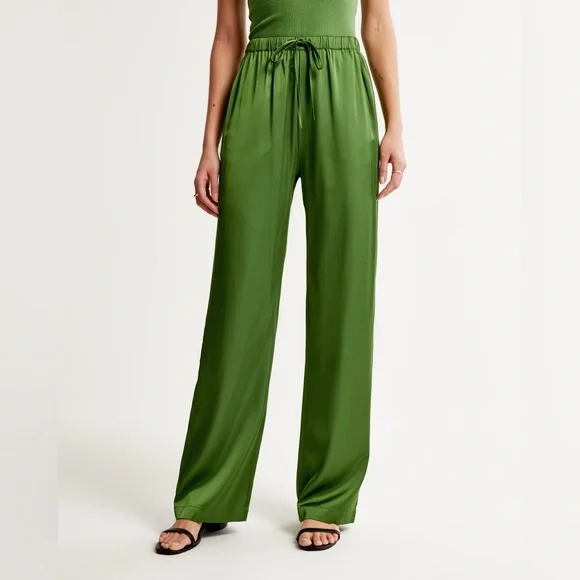 Abercrombie Fitch Pants Jumpsuits Abercrombie Fitch Satin Pullon Wide Leg Pant Poshmark